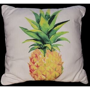 Throw Pillow Pineapple Off White Outside/Inside Decorative Approx 18x18"